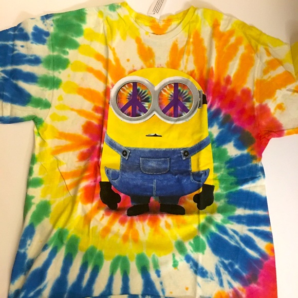 Minions Hippie Tie Dye Licensed Graphic Tshirt XL New - Picture 1 of 4